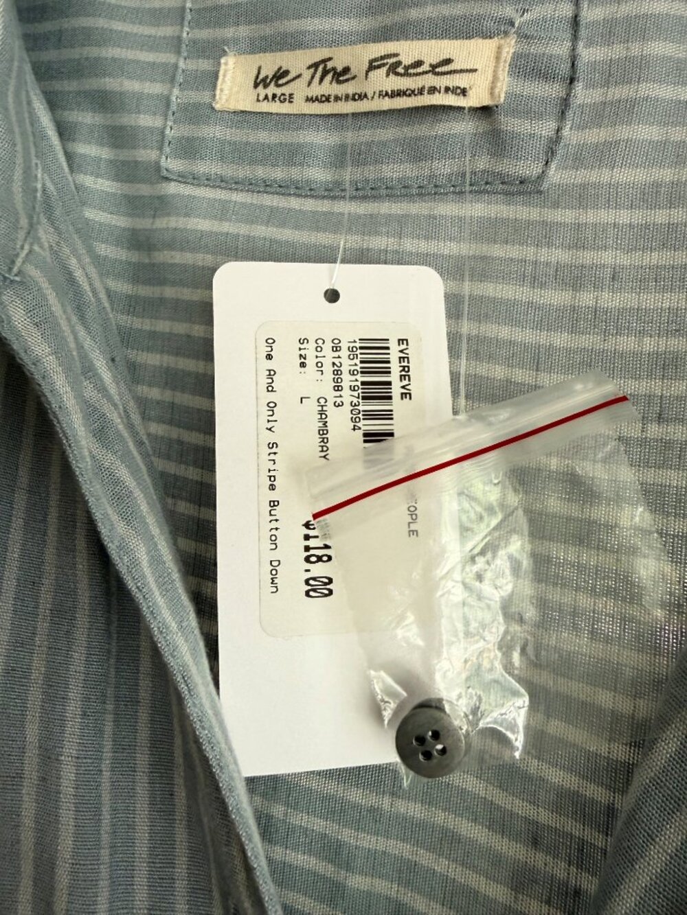 Free People One and Only Stripe Button Down shirt NWT - Picture 5 of 8